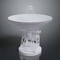 Large White Parabolic Radio Telescope Dish With Metal Support Structure Framework 3d model