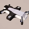 Black And White Quadcopter Drone With Four Rotors And Frame Components 3d model