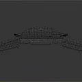 Traditional Architectural Roof Design With Layered Eaves Tile Covering Structural Model