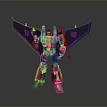 Detailed Purple Transformer Robot Action Figure With Mechanical Wings And Weapon