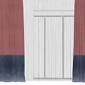 Pink and Navy Blue Two Panel Curtains With Sheer Layered Window Design 3d model