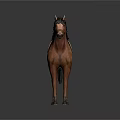 Brown Horse Figure With Leather Saddle And Dark Background