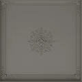 Elegant White Ceiling Design With Central Decorative Carved Pattern And Ornate Borders 3d model