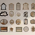 Various Decorative Mirrors With Different Frame Styles And Designs For Home Wall Decor 3d model