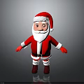 3D Santa Claus Character With Red Costume White Beard And Santa Hat On Gray Background