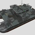 Detailed 3D Warship Model With Turrets Deck Antenna And Weapon Systems