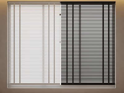 Modern Window Blinds With White And Black Color Options For Home Interiors 3d model