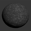 Gray Sphere Featuring Cratered Surface And Detailed Textured Appearance On Neutral Background 3d model