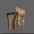 Kraft Paper Bags for Household Food Storage with Nature Design and Nuts