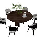 Modern Dining Table and Chair Combination 3d model