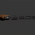Classic Revolver Firearm With Wooden Grip And Metal Cylinder Barrel Design