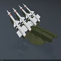 Tank Equipped With Green Launcher And Four White Missiles With Red Tips