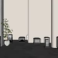 Modern Outdoor Lights With Lantern Design In Courtyard Featuring Green Plant And Gray Floor Tiles