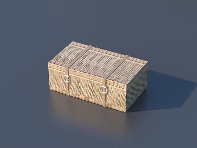 Woven Storage Box With Metal Clasps For Home Organization And Lifestyle Essentials 3d model