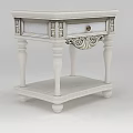 Tech Exhibition Hall Displaying White Ornate Nightstand With Drawer And Intricate Carved Legs
