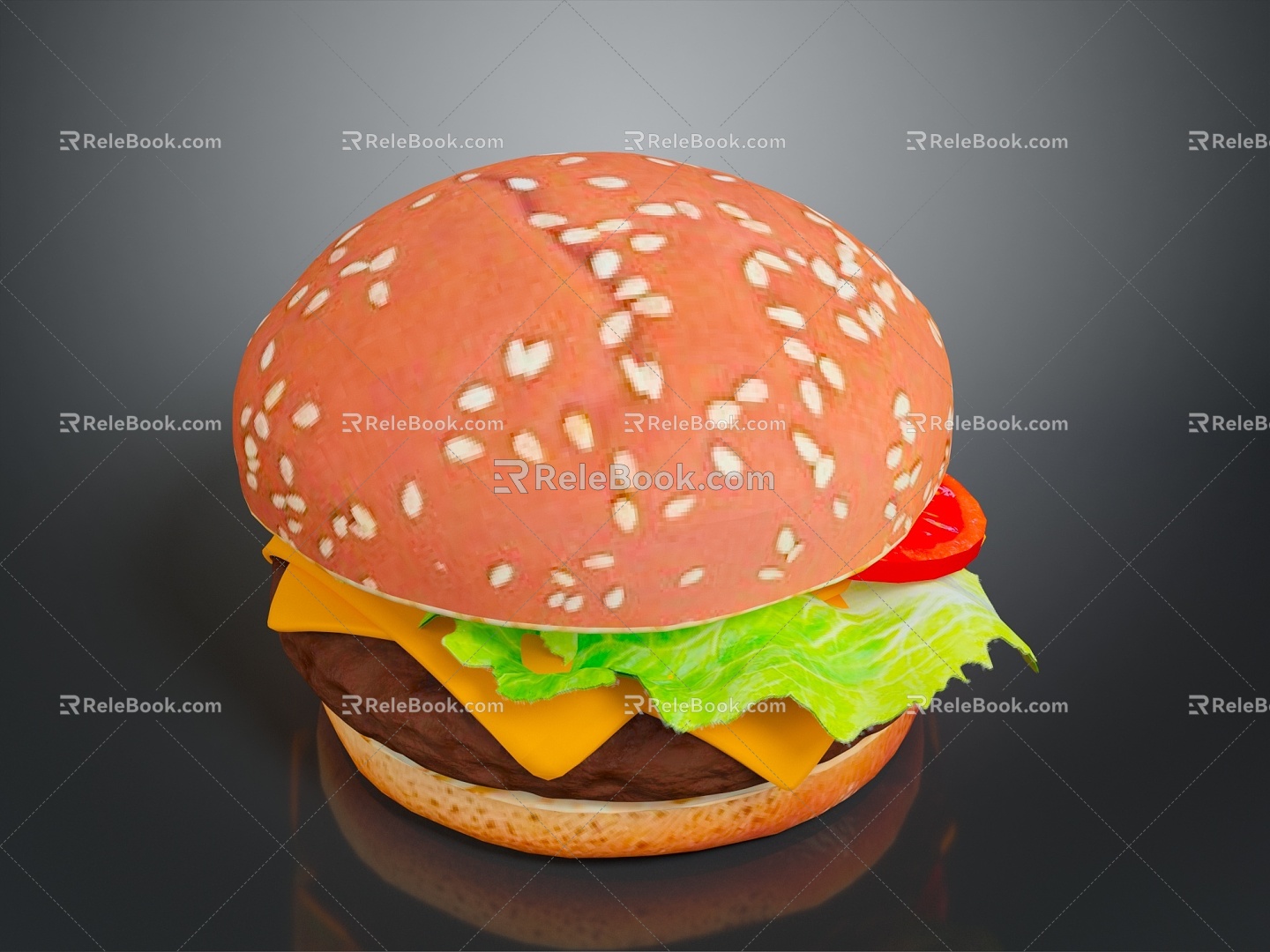 lunch sandwich hamburger hamburger western lunch western cartoon lunch 3d model