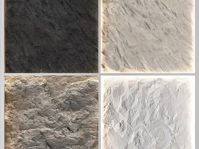 Textured Background Wall Options With Different Stone Like Color And Design Varieties 3d model