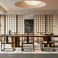 Traditional Tea Room Interior Design With Wooden Furniture Shoji Screens Tea Sets And Green Plants