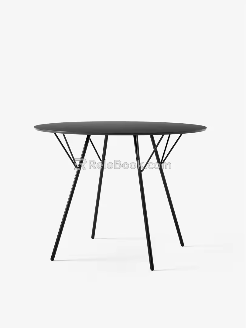 Dining table casual table 3d model