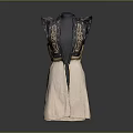 Intricate Apparel Shaped Sculpture Carving With Dark Carved Patterns And Light Base Design