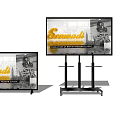 Man Standing in Front of Two TVs Displaying Scammell British Modern Classic Evolution