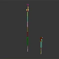 Two Sizes Telescopic Metal Poles With Black Grip And Top Mounted Components