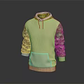 Casual Beige Hooded Sweatshirt With Camouflage Sleeves Front Pocket And Drawstring
