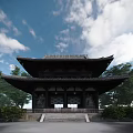 Ancient Traditional Architecture With Classic Pagoda Roof Stone Steps And Surrounding Trees