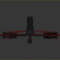 Mechanical Crossbow Weapon With Red Strings Black Metal Body And Support Structure 3d model