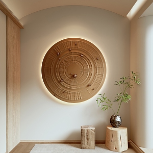 Round wall decoration round three-dimensional pendant wall device 3d model