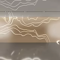 Mountains and rivers background wall 3d model