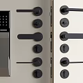 Black Metal Door Handles with Electronic Keypad Lock and Various Modern Designs on