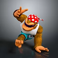 Animated Gorilla Character With Red White Polka Dot Bandana Sunglasses And Dynamic Pointing Pose