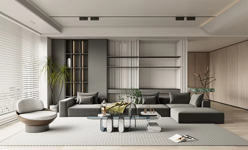 modern living room 3d model