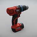 Black Decker Cordless Power Drill Red And Black Battery Powered Handheld Tool 3d model