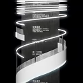 Modern Event Entrance With Curved White Structure LED Lights And Reflective Floor