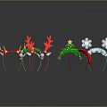 Festive Christmas Holiday Hair Headbands with Antler Snowflake Holly and Ornament Decorations