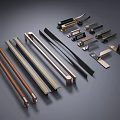 Various Modern Door Handles Featuring Different Metal Finishes And Stylish Designs