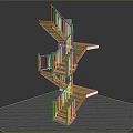 Spiral Wooden Staircase Design With Metal Railings And Modern Step Details