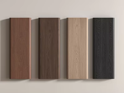 Wooden Wall Panels With Different Wood Grain Color Variations For Interior Design 3d model