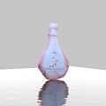 Pink And White Hand Carved Vase Sculpture On Smooth Surface With Reflection