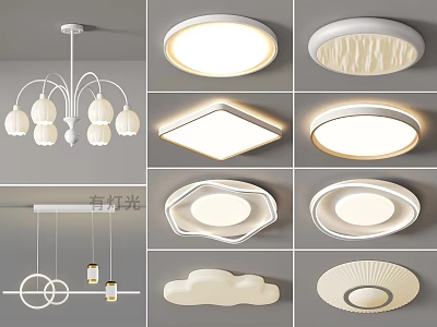 Modern Lighting Combinations with Pendant Ceiling Lights Various Designs and Different Shapes 3d model