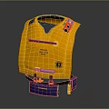 High Visibility Yellow Safety Vest with Red Device and Blue Base
