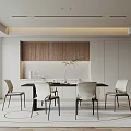 Modern Restaurant Interior With Minimalist Dining Table Elegant Chairs And Warm Lighting
