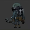 3D Cartoon Astronaut Character Wearing Blue Spacesuit With Helmet And Wrench