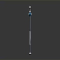 Futuristic Scythe Weapon With Blue Glowing Core And Metallic Handle Design