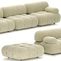 Soft Beige Modular Sofa With Modern Upholstered Design And Plush Cushions 3d model
