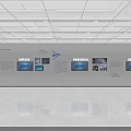 Modern Exhibition Hall Interior With Display Walls Digital Screens White Walls And Reflective Floor
