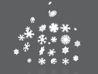 White Snowflake Shaped Decorative Ornament Set With Delicate Design For Home Decoration 3d model