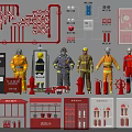 Comprehensive Fire Equipment Collection Including Fire Suits Extinguishers Hydrants Cabinets And Alarm Systems